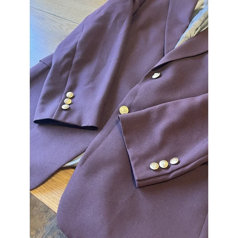 42L Jack Nicklaus Tournament Series Burgundy Gold Button Blazer‎ Made in USA